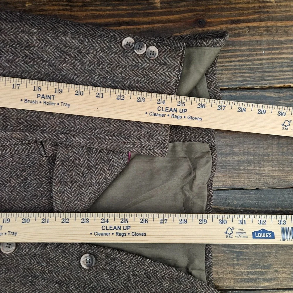 VTG Haggar Men's Tweed Sport Coat Blazer Two Button Brown Herringbone 40R‎
